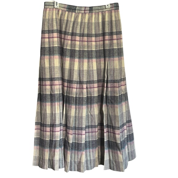 Pendleton Gray and Pink Plaid A-Line Skirt - Picture 5 of 8
